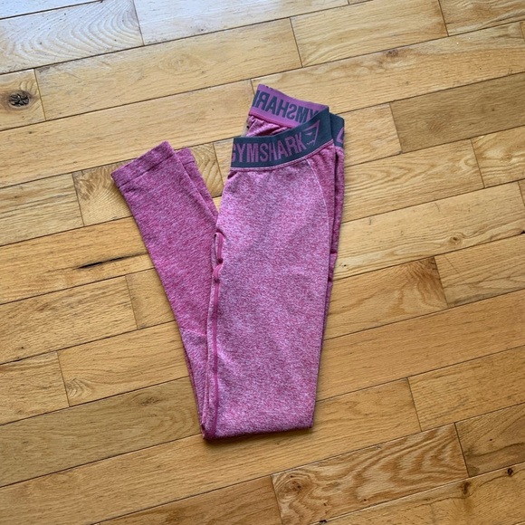 Gymshark Flex High Waisted Leggings – Pink Marl / Charcoal – Size Small - Picture 9 of 9